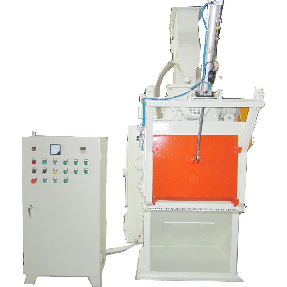 QPL50 Tumble belt type shot blasting machine with pneumatic door 